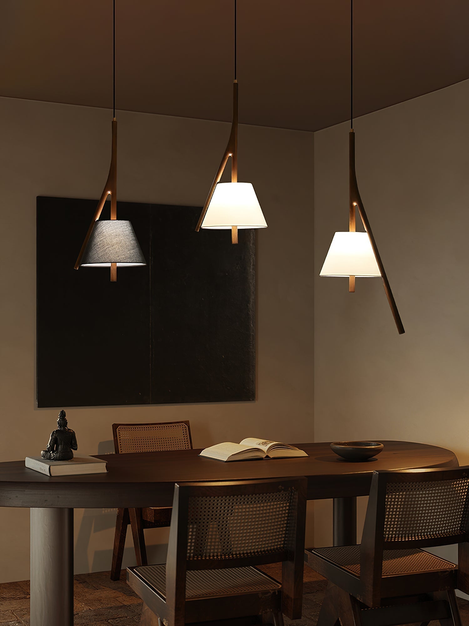 Zovenarae Triangular Wood Pendant Light - Letslighting