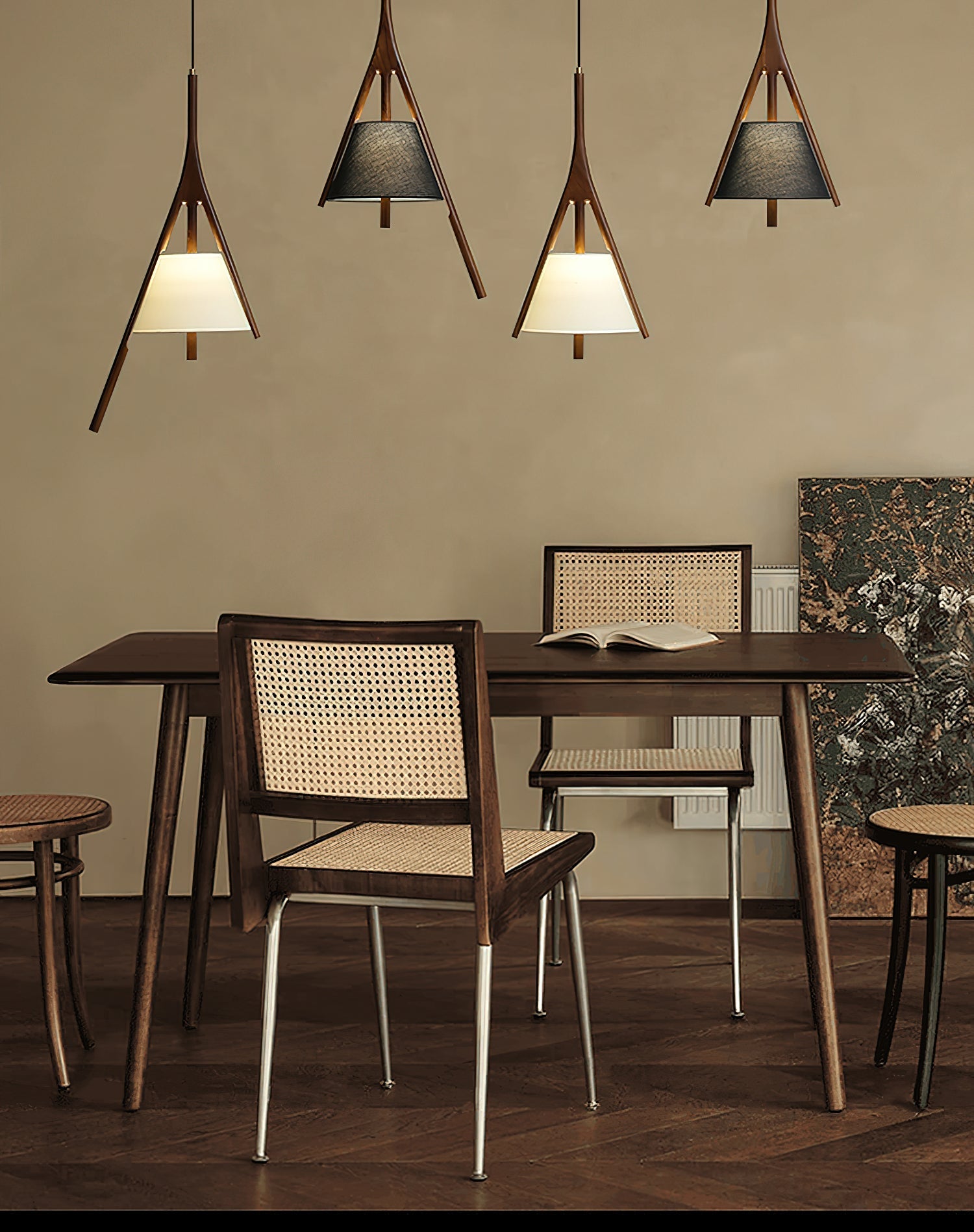 Zovenarae Triangular Wood Pendant Light - Letslighting