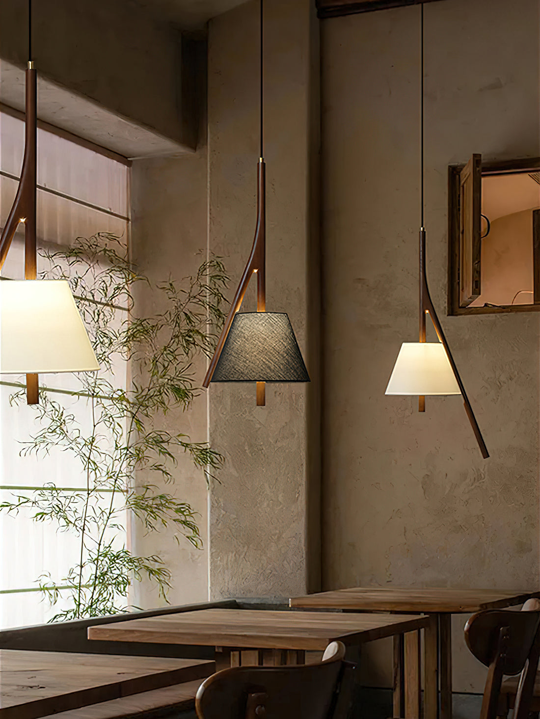 Zovenarae Triangular Wood Pendant Light - Letslighting