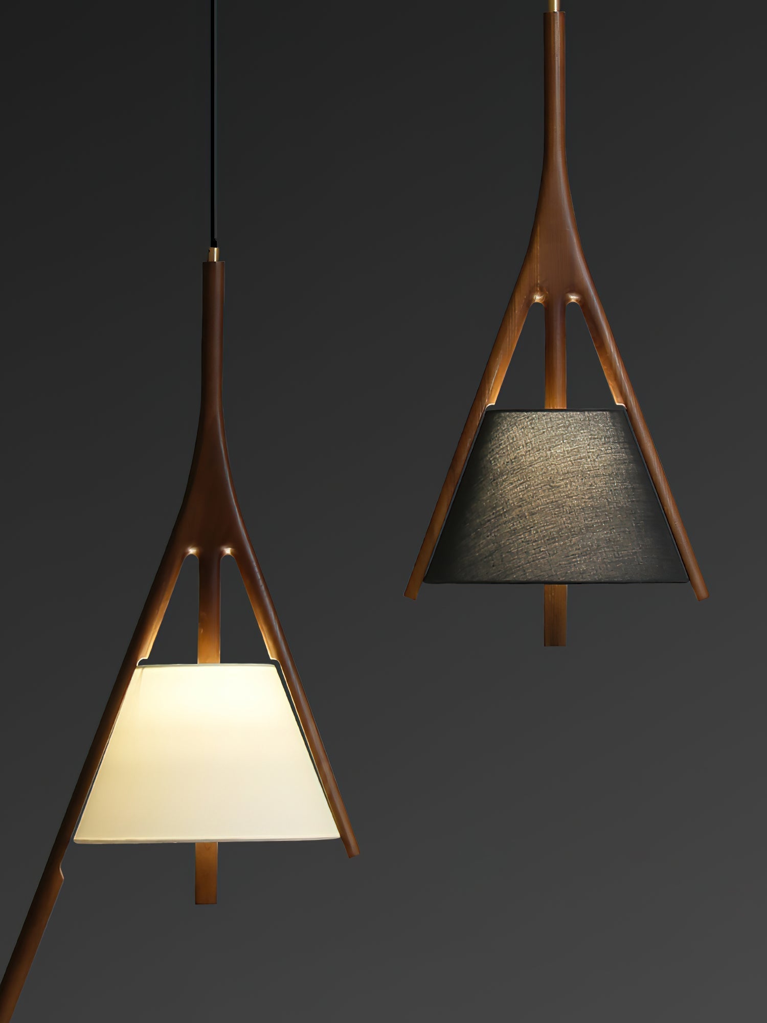 Zovenarae Triangular Wood Pendant Light - Letslighting