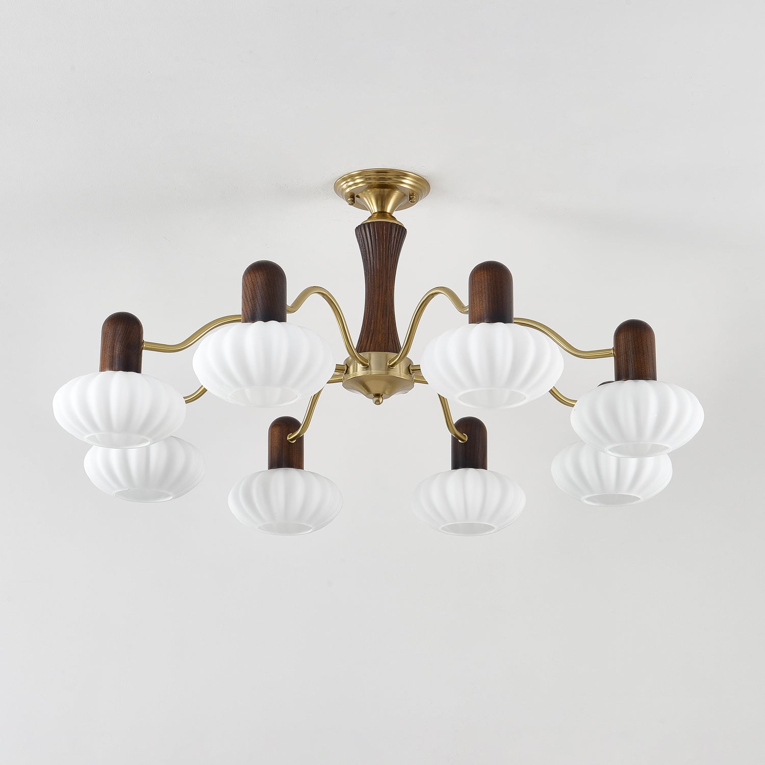 Aurora Chandelier Walnut Embrace White Finish - Letslighting
