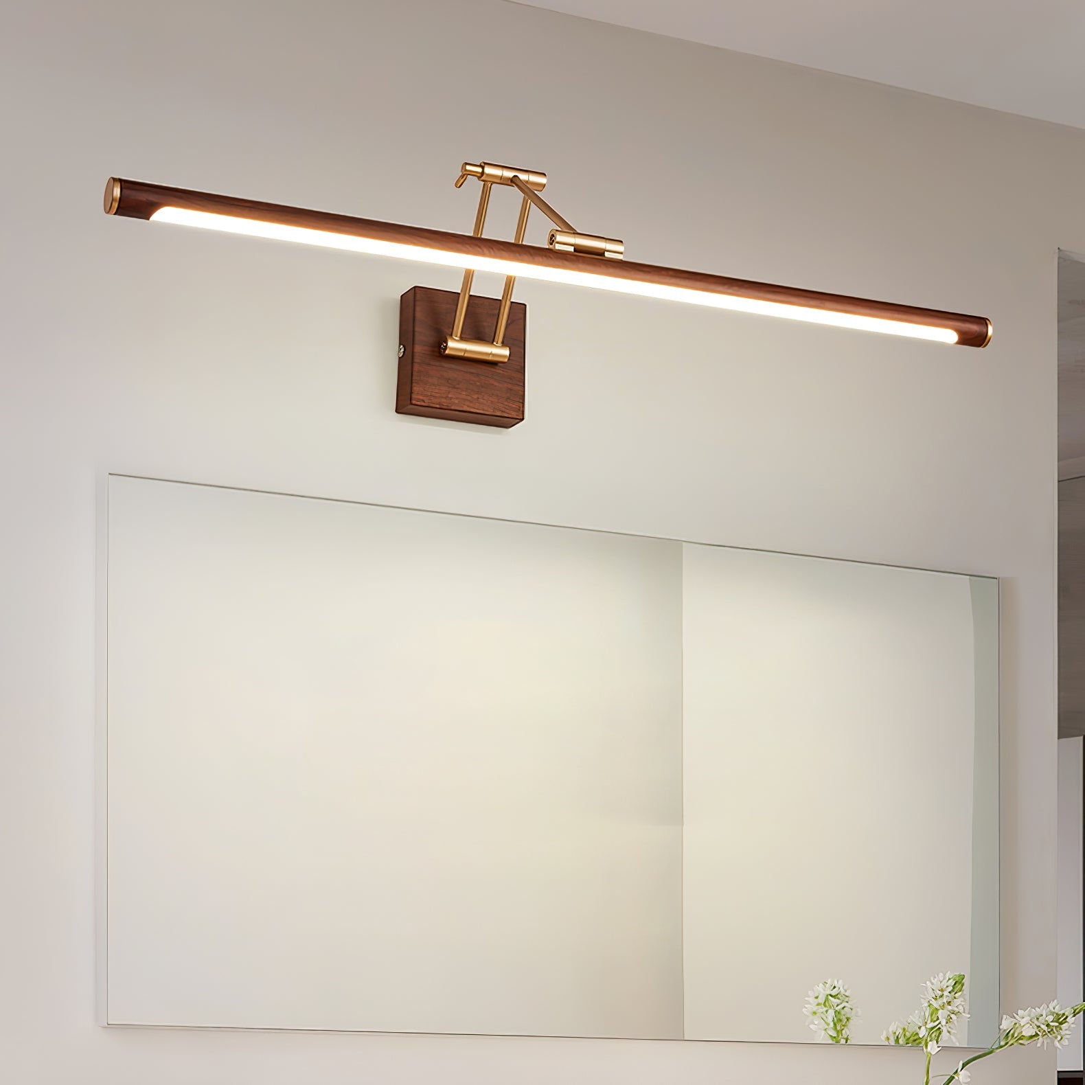 Walnut Color Linear Adjustable Wall Light - Letslighting