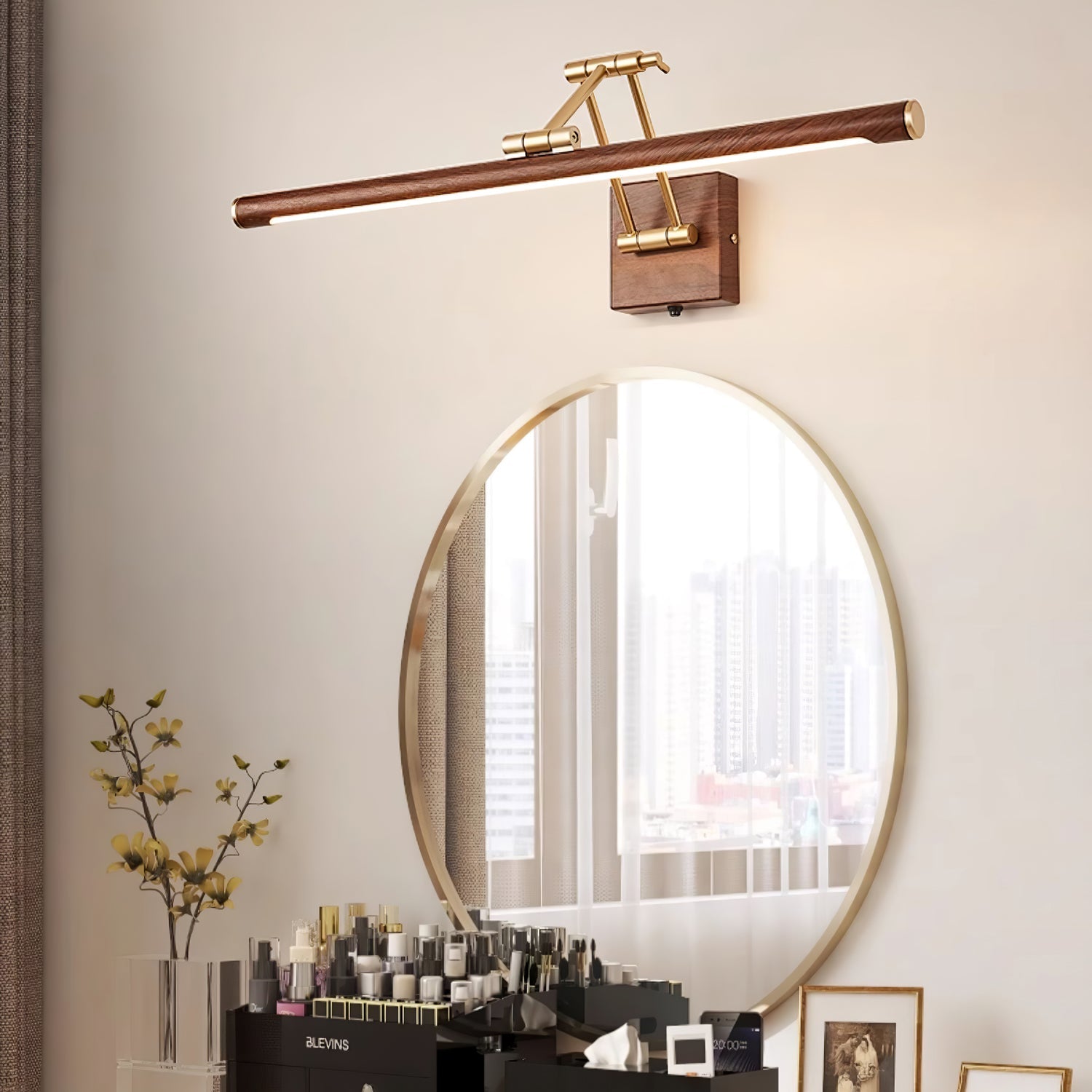 Walnut Color Linear Adjustable Wall Light - Letslighting