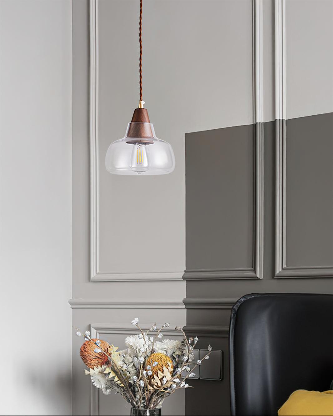 Walnut Glass Pendant Lamp - Letslighting