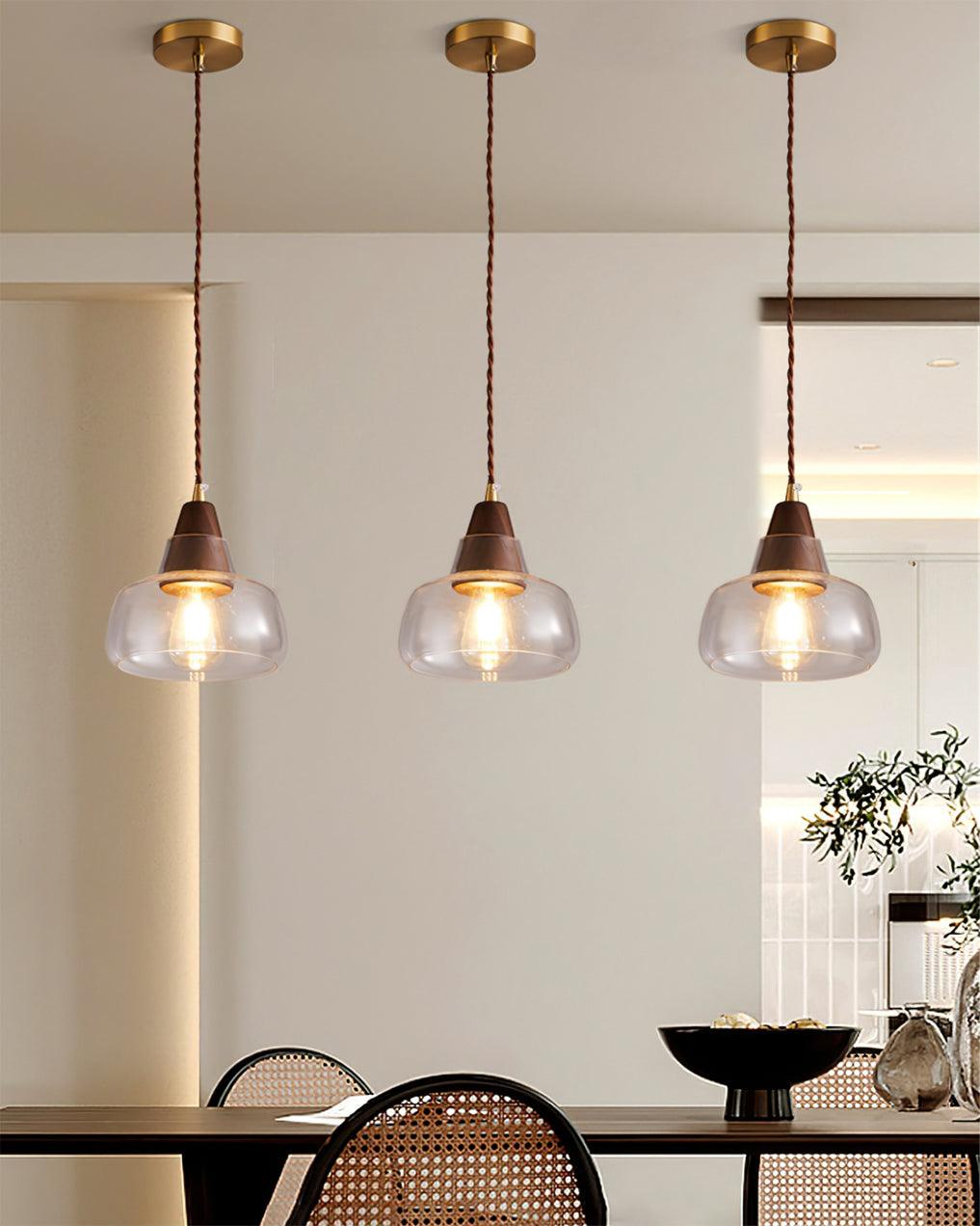 Walnut Glass Pendant Lamp - Letslighting