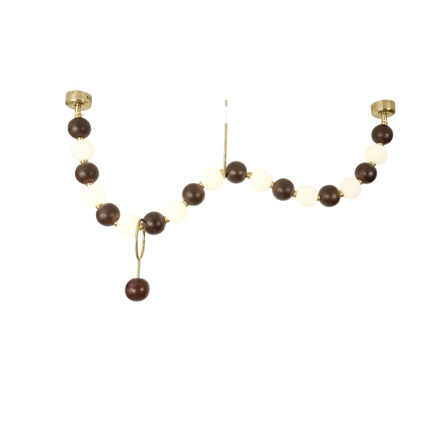 Aurora Chandelier Walnut Bead Necklace - Letslighting