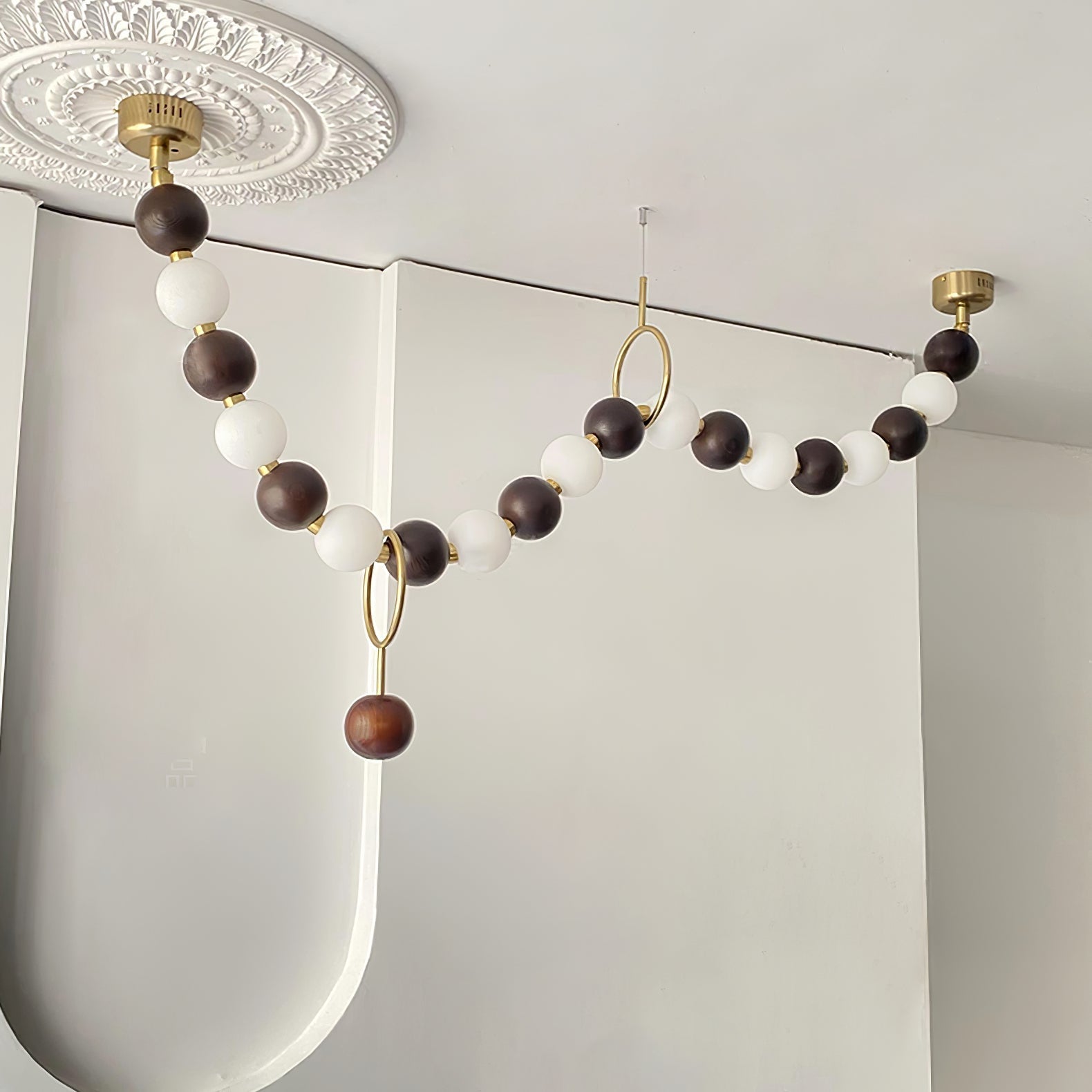 Aurora Chandelier Walnut Bead Necklace - Letslighting