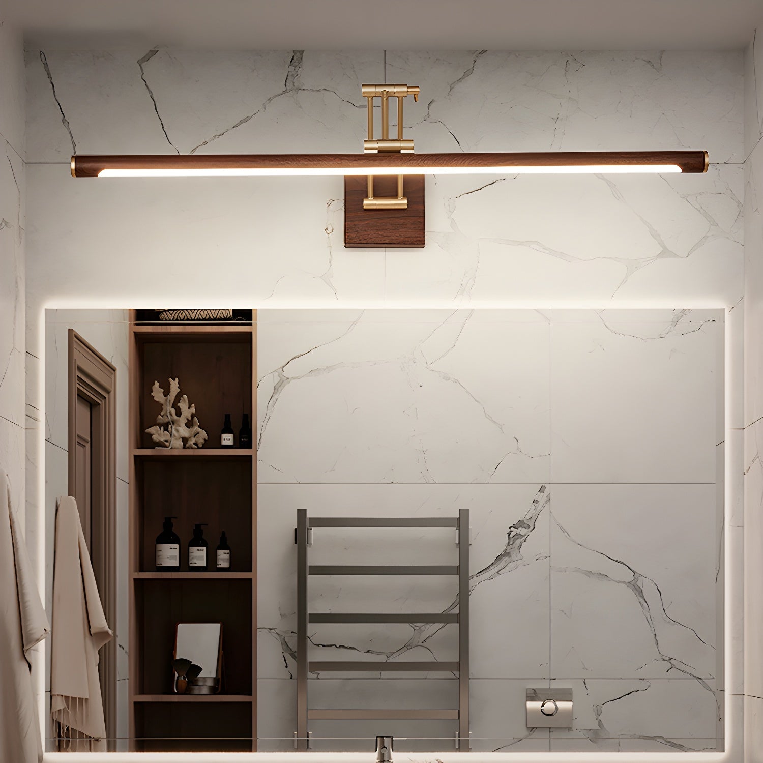 Walnut Color Linear Adjustable Wall Light - Letslighting