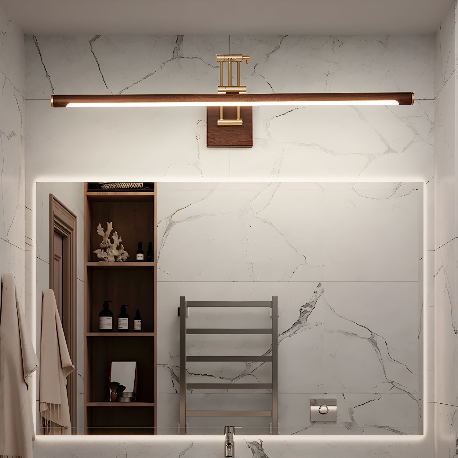 Walnut Color Linear Adjustable Wall Light - Letslighting