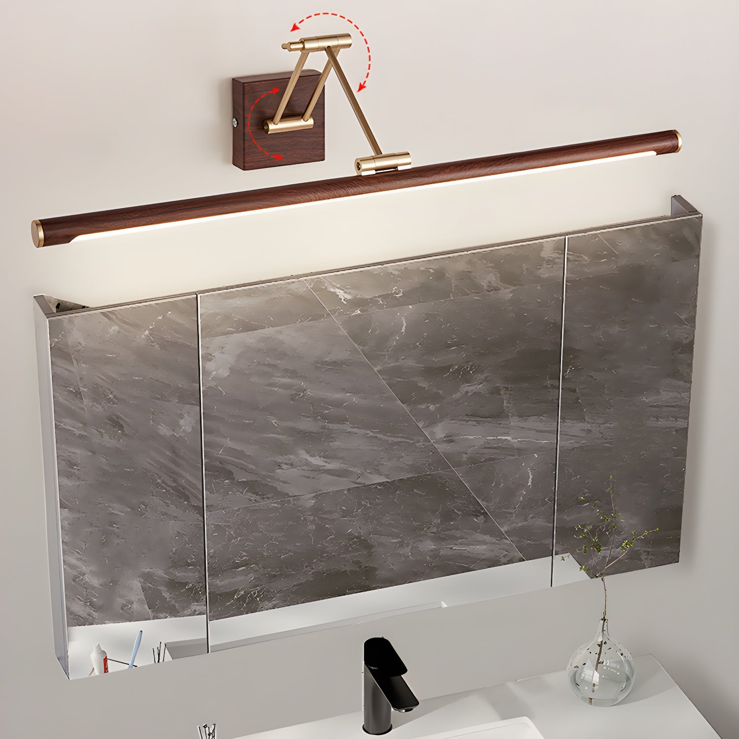 Walnut Color Linear Adjustable Wall Light - Letslighting