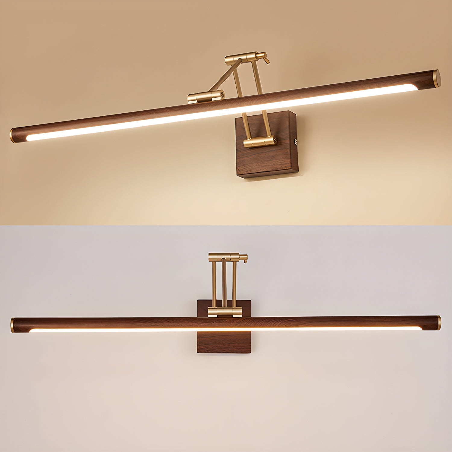 Walnut Color Linear Adjustable Wall Light - Letslighting
