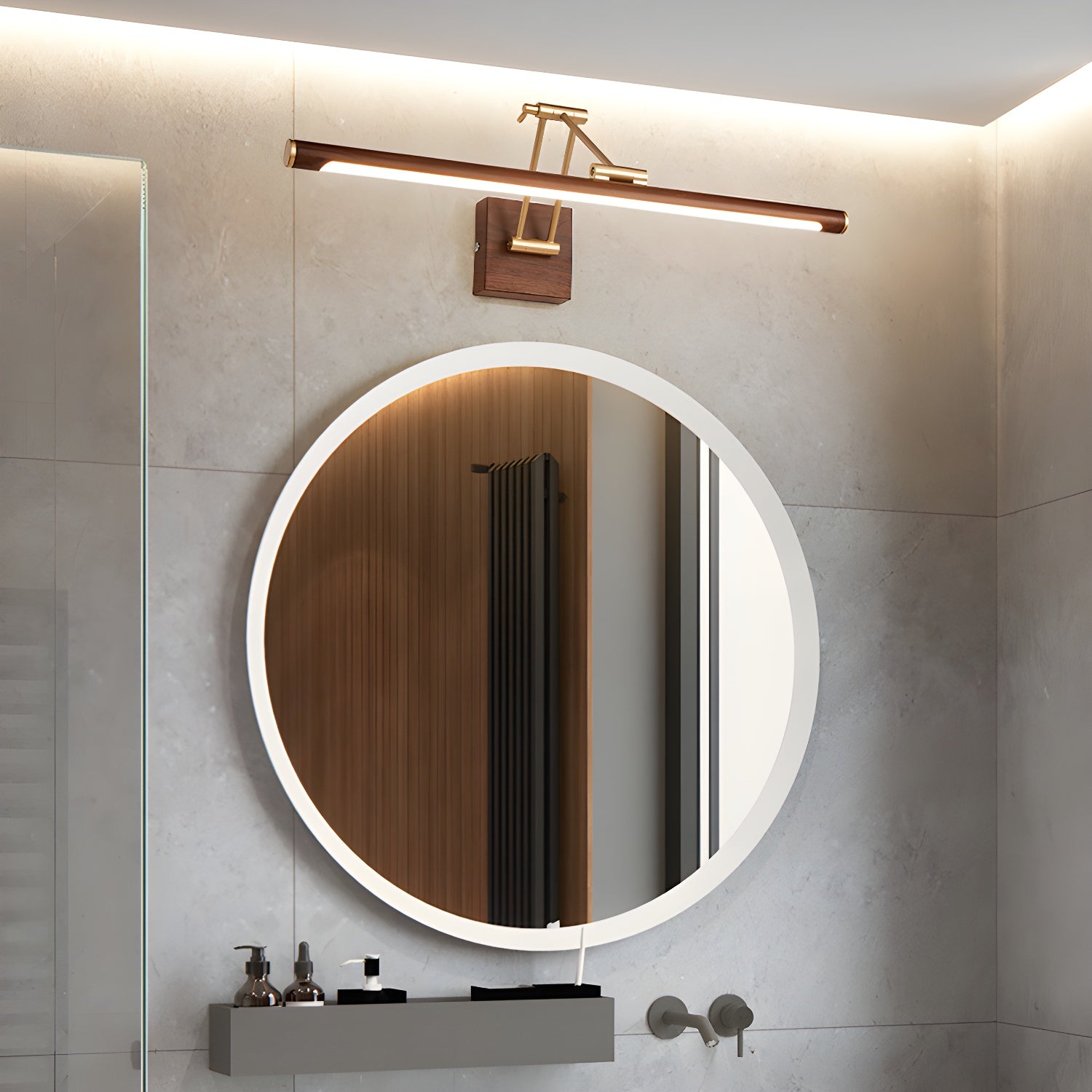 Walnut Color Linear Adjustable Wall Light - Letslighting