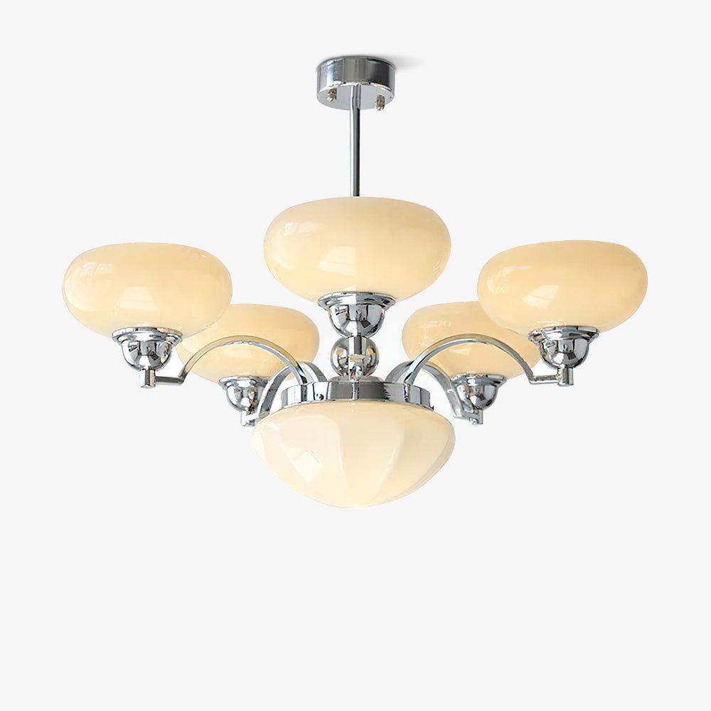 Lustra Chandelier Warre Satin Nickel Glass Iron - Letslighting