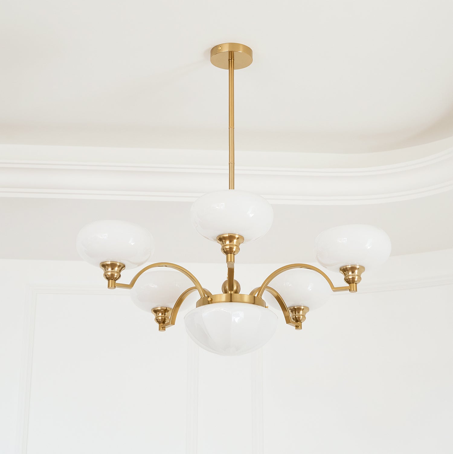 Lustra Chandelier Warre Satin Nickel Glass Iron - Letslighting