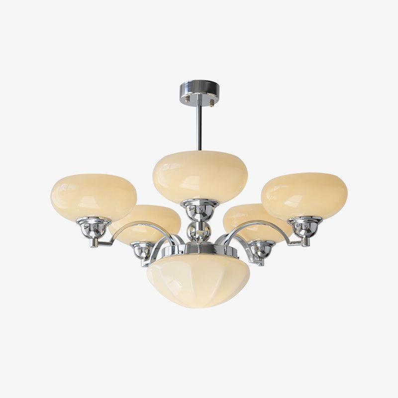 Lustra Chandelier Warre Satin Nickel Glass Iron - Letslighting