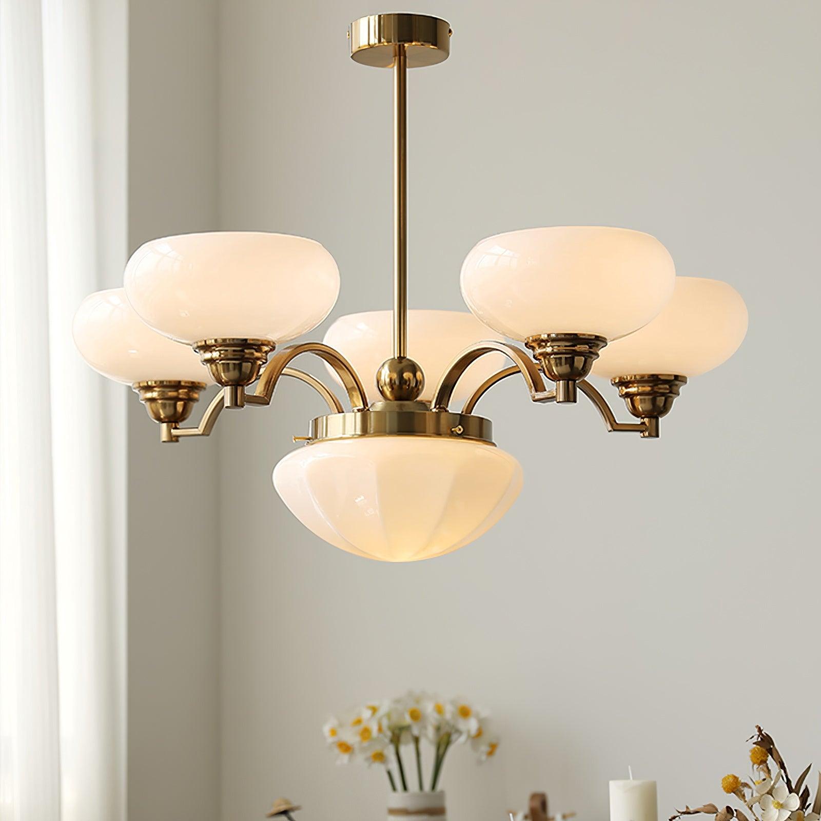 Lustra Chandelier Warre Satin Nickel Glass Iron - Letslighting