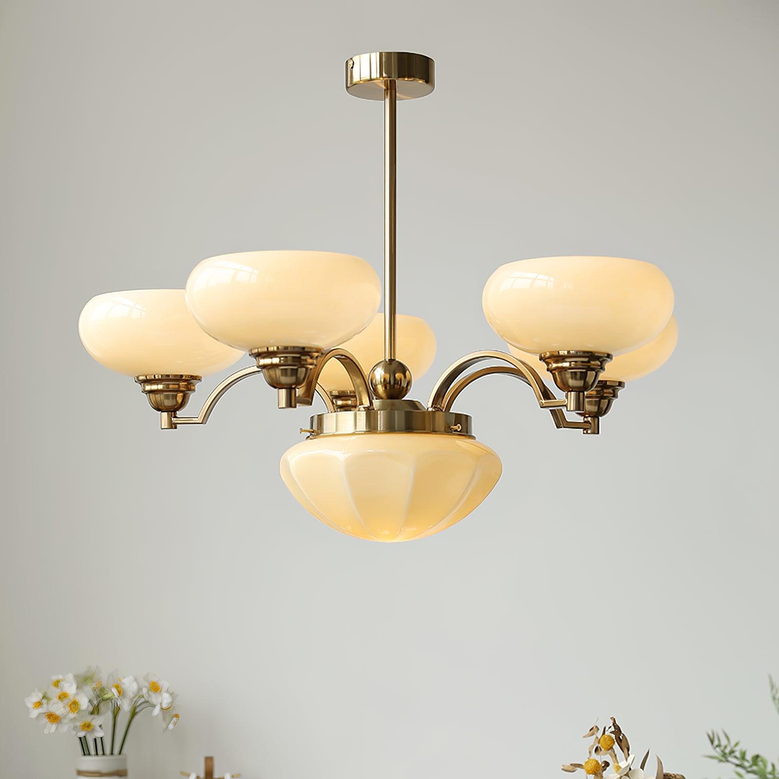 Lustra Chandelier Warre Satin Nickel Glass Iron - Letslighting