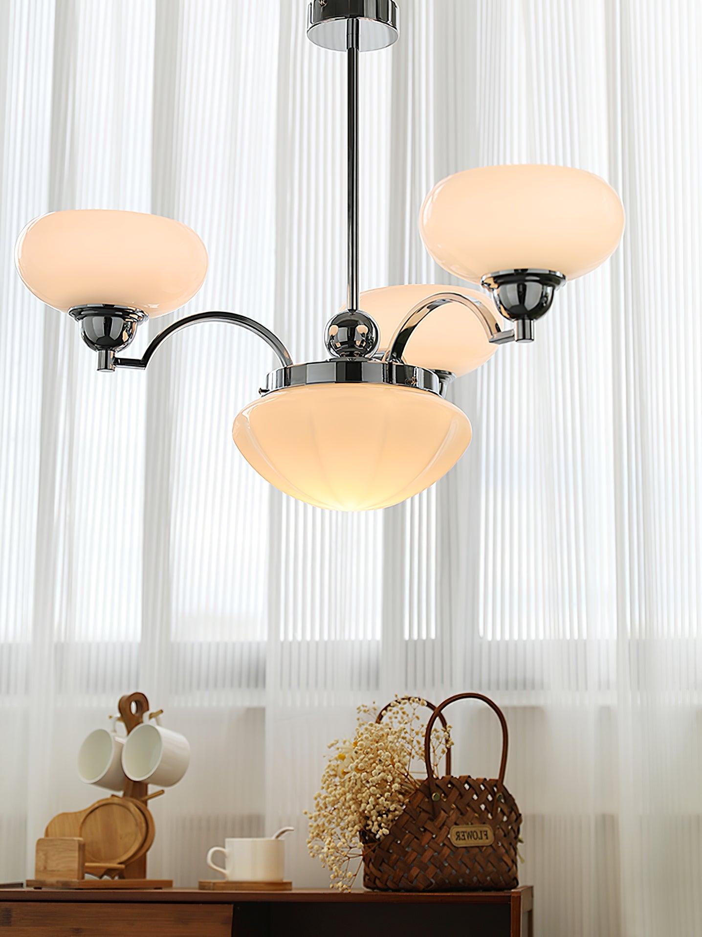 Lustra Chandelier Warre Satin Nickel Glass Iron - Letslighting