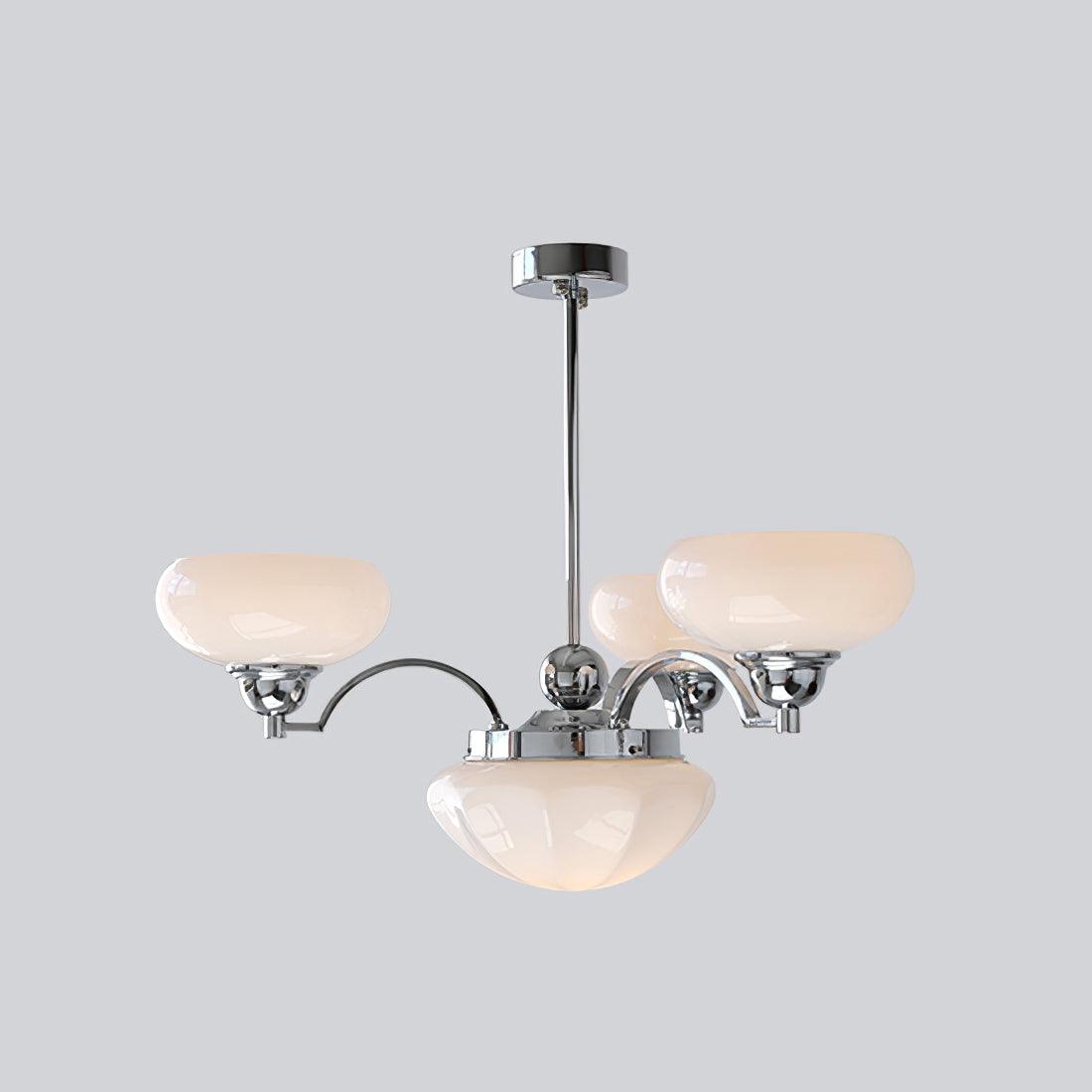 Lustra Chandelier Warre Satin Nickel Glass Iron - Letslighting