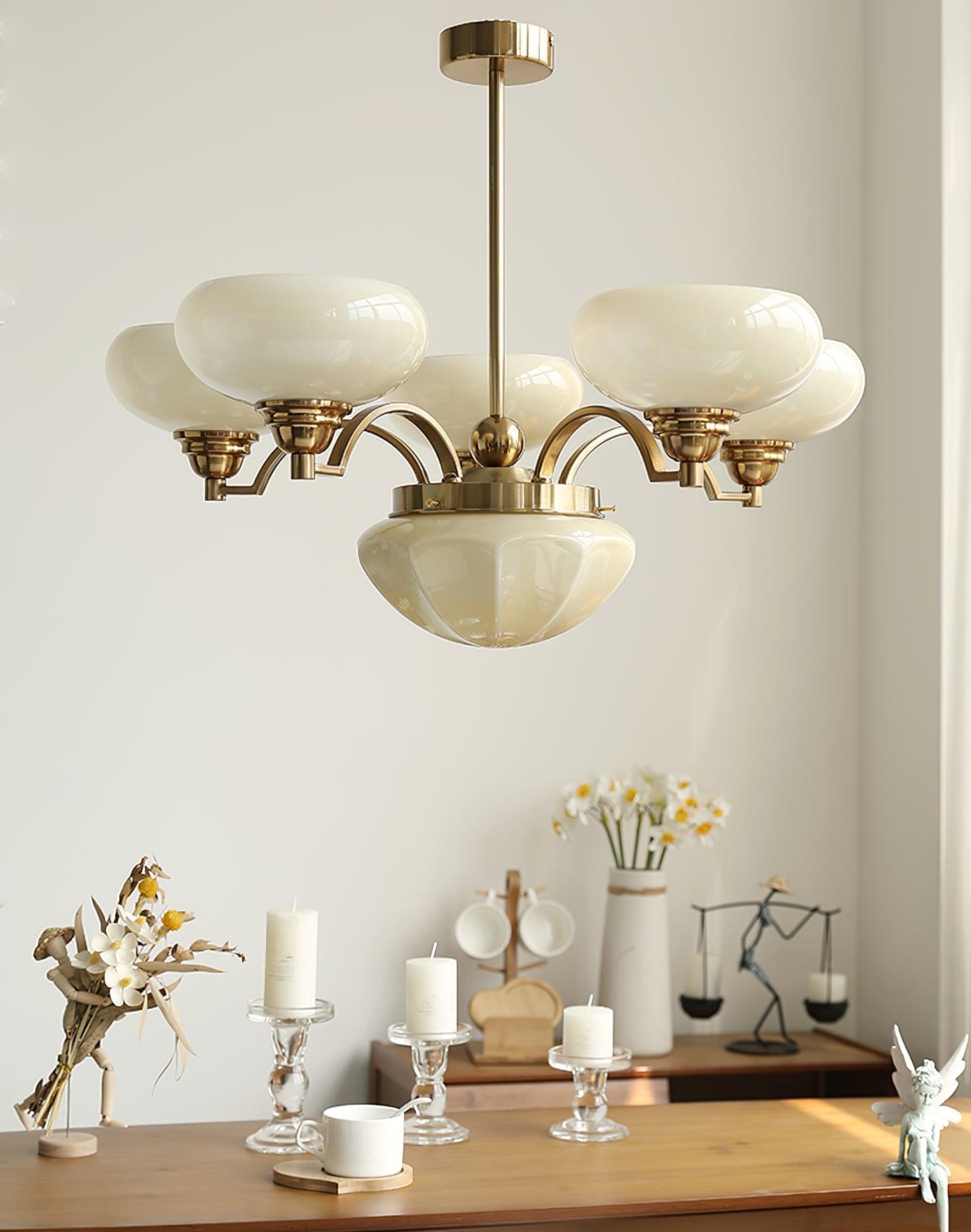 Lustra Chandelier Warre Satin Nickel Glass Iron - Letslighting