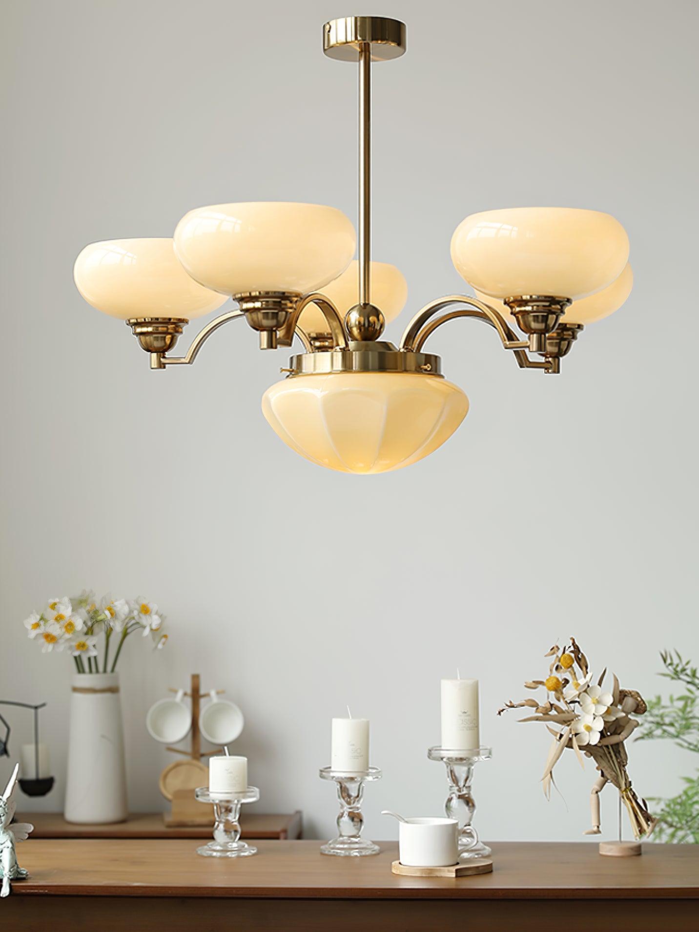 Lustra Chandelier Warre Satin Nickel Glass Iron - Letslighting