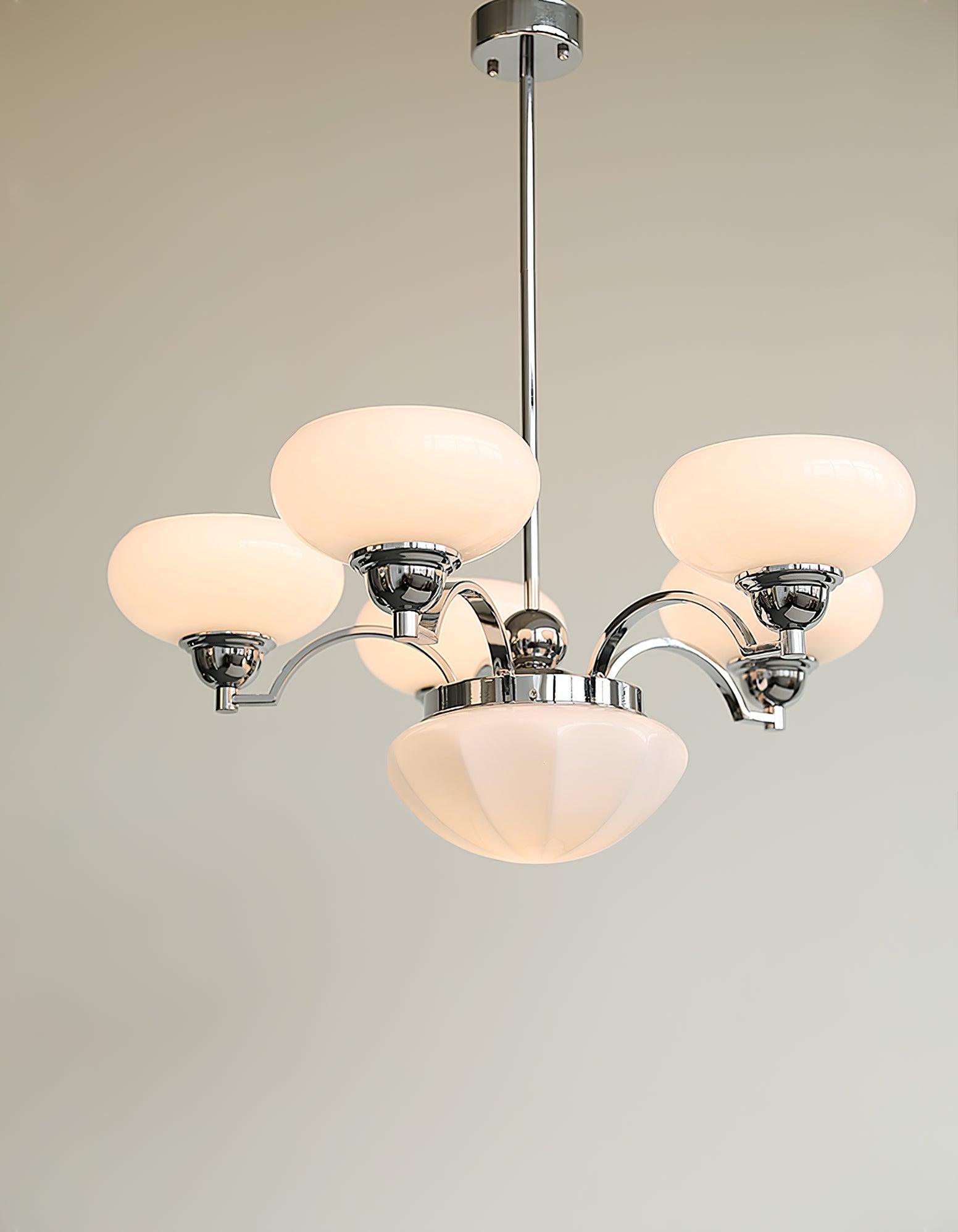 Lustra Chandelier Warre Satin Nickel Glass Iron - Letslighting