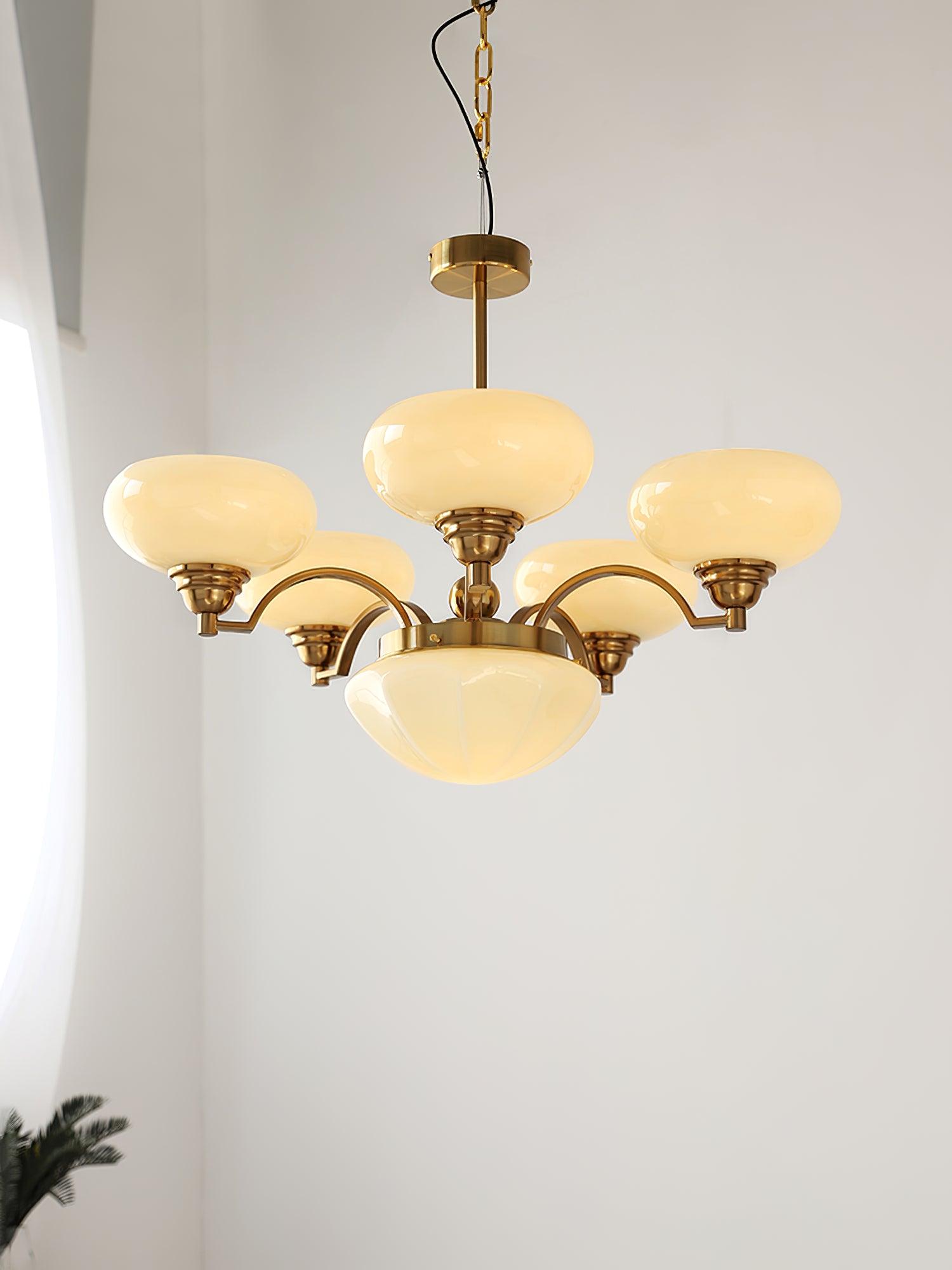 Lustra Chandelier Warre Satin Nickel Glass Iron - Letslighting