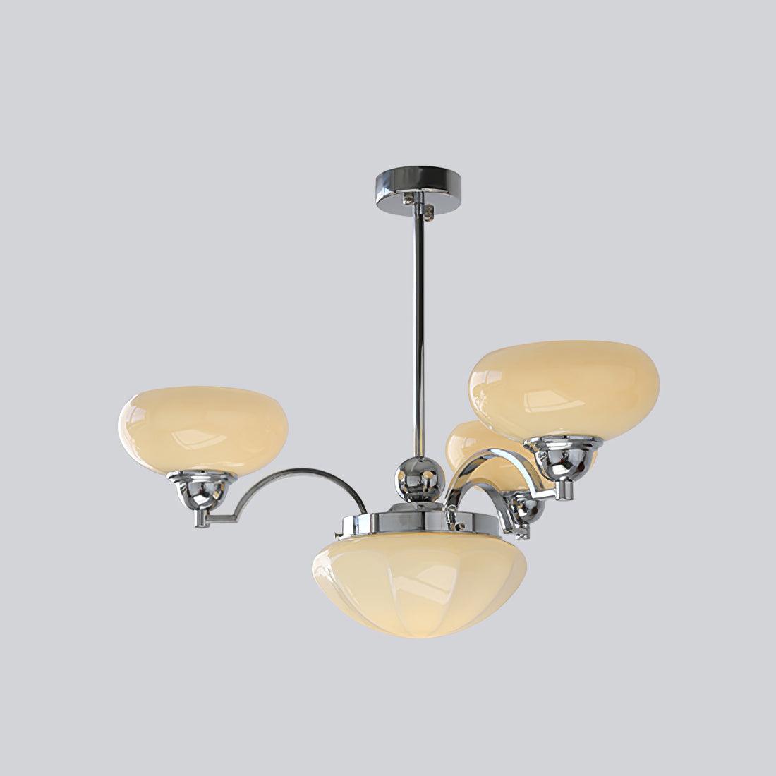 Lustra Chandelier Warre Satin Nickel Glass Iron - Letslighting