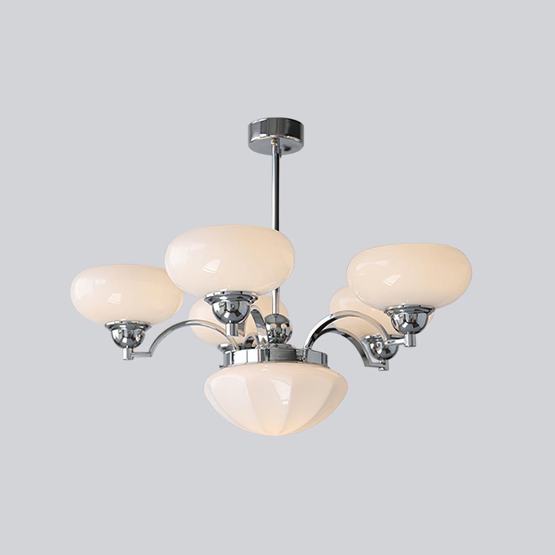 Lustra Chandelier Warre Satin Nickel Glass Iron - Letslighting