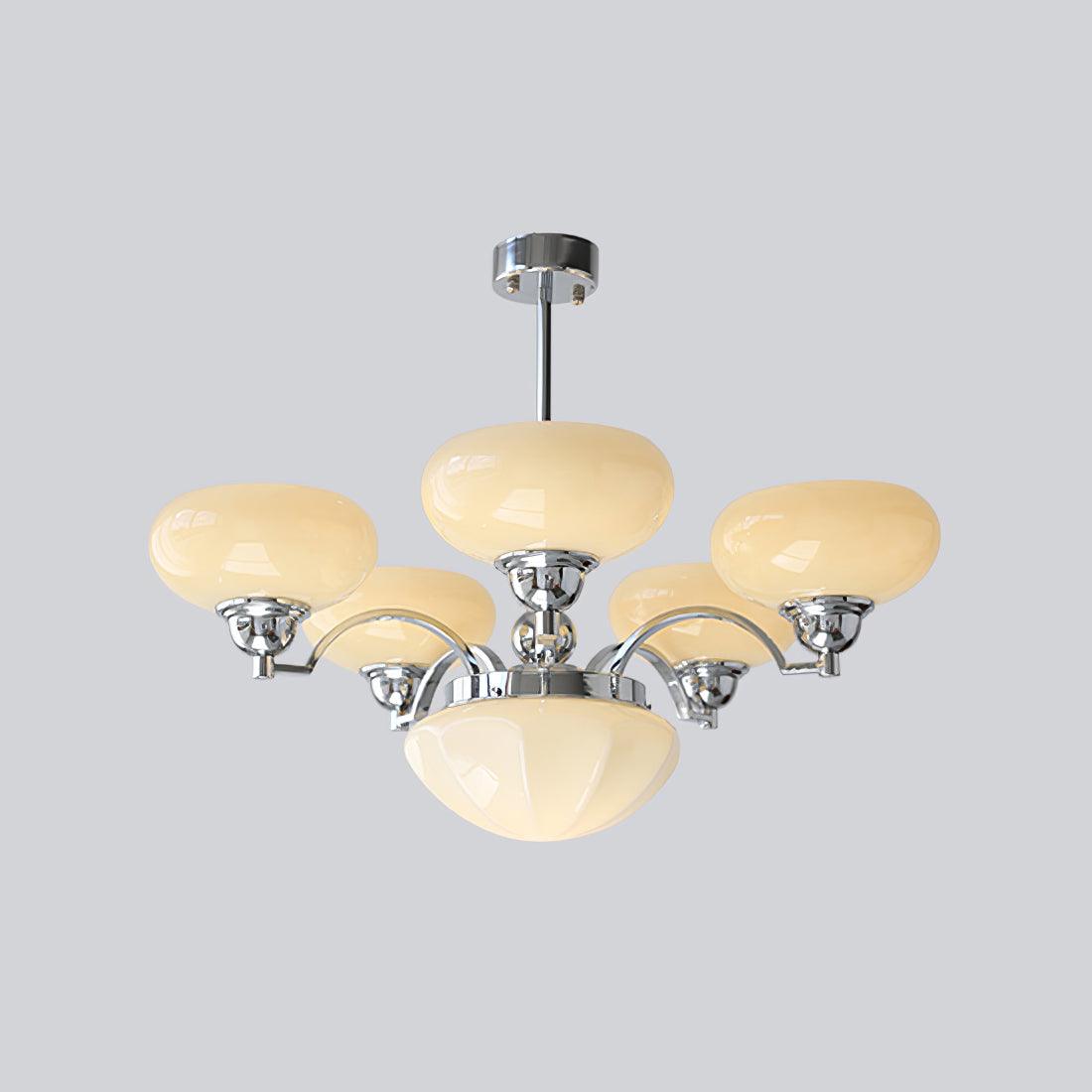 Lustra Chandelier Warre Satin Nickel Glass Iron - Letslighting