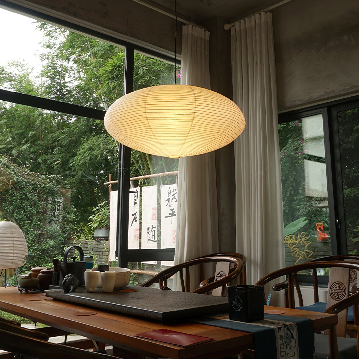 Orba Washi Paper 15A Pendant Light - Letslighting