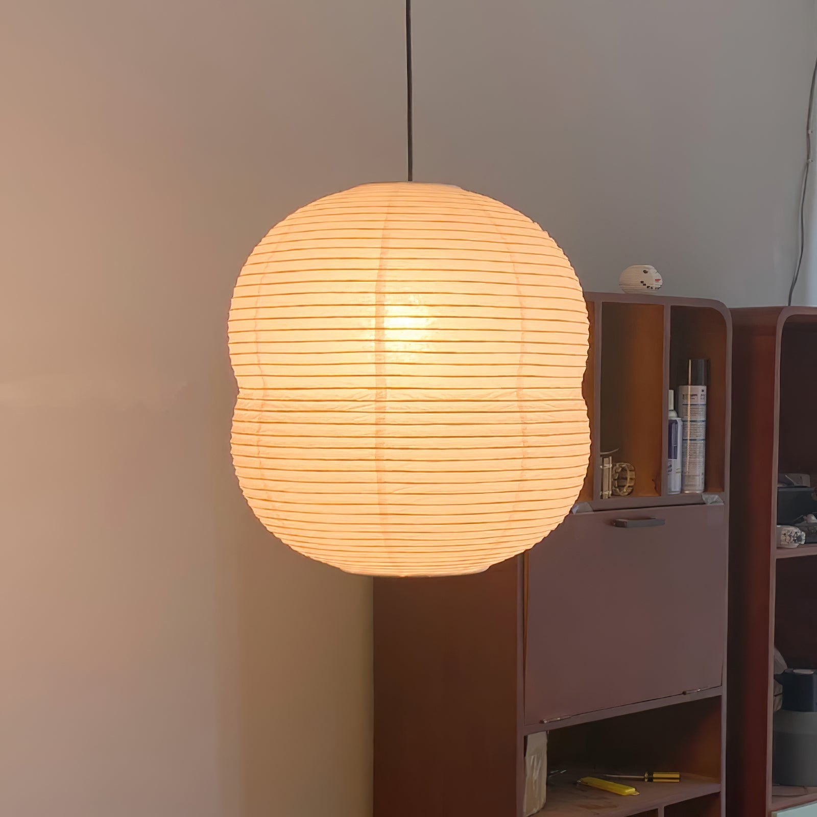 Olive Minimalist Rice Paper Pendant Light - Letslighting