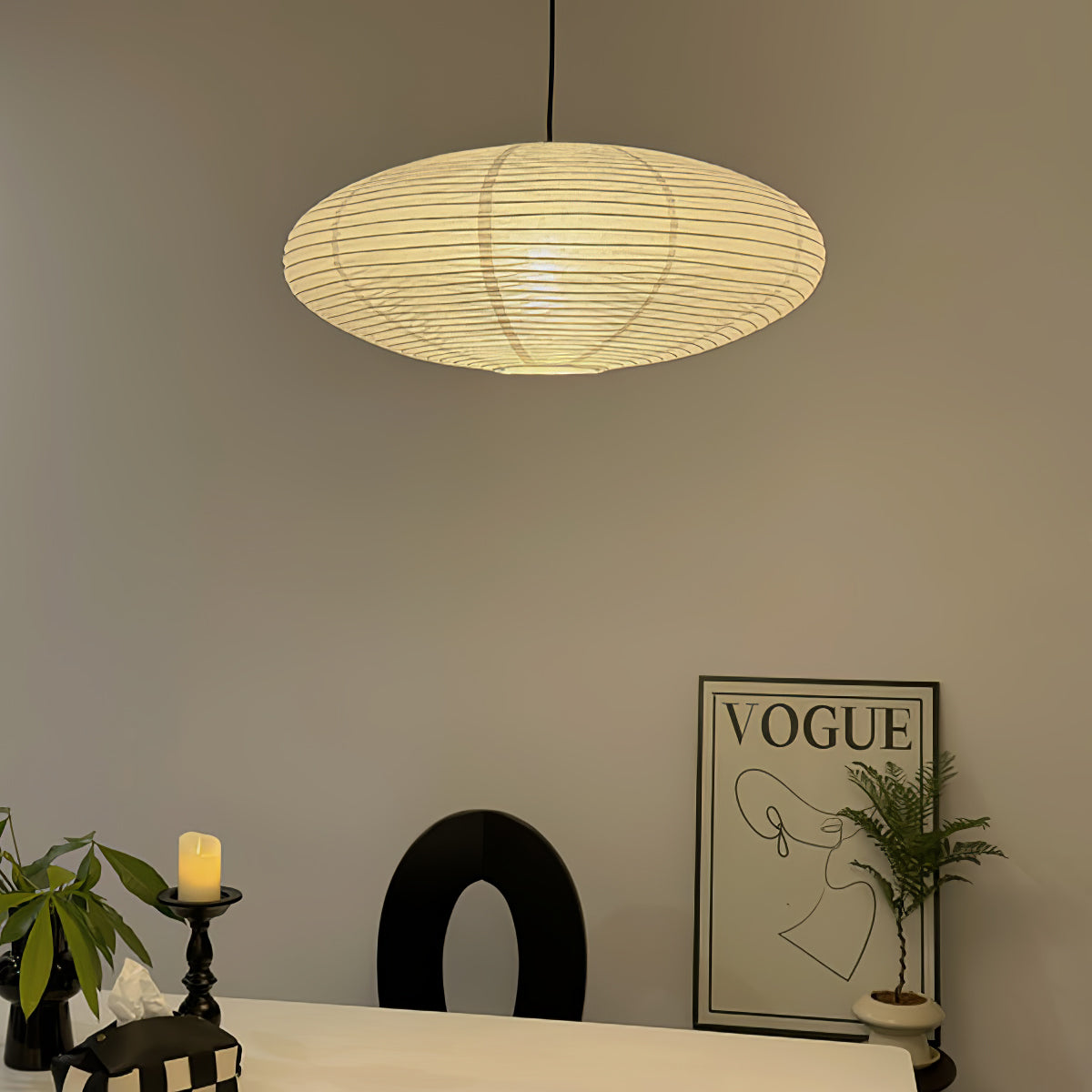 Orba Washi Paper 15A Pendant Light - Letslighting
