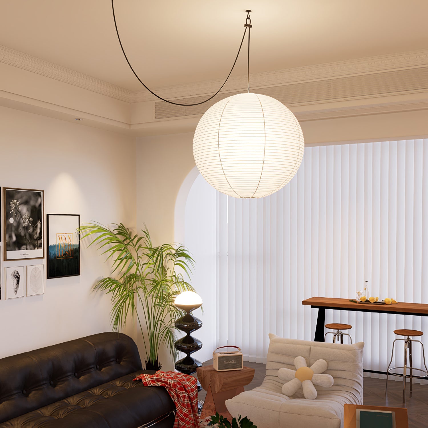 Ritta Pendant Swag Light Mulberry Silk - Letslighting