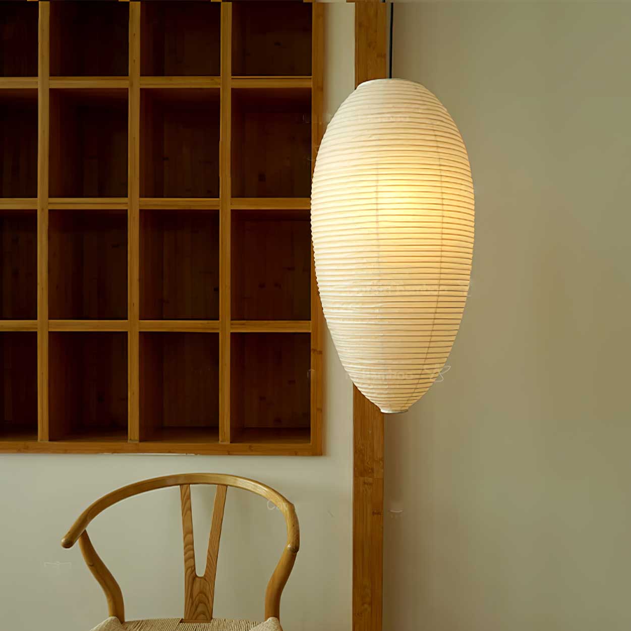 Myraean Modern Minimalist Wabi Chestnut Paper Bamboo Pendant Lamp - Letslighting
