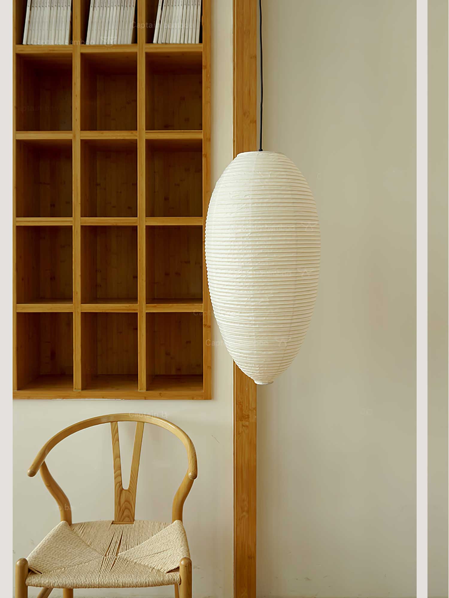 Myraean Modern Minimalist Wabi Chestnut Paper Bamboo Pendant Lamp - Letslighting