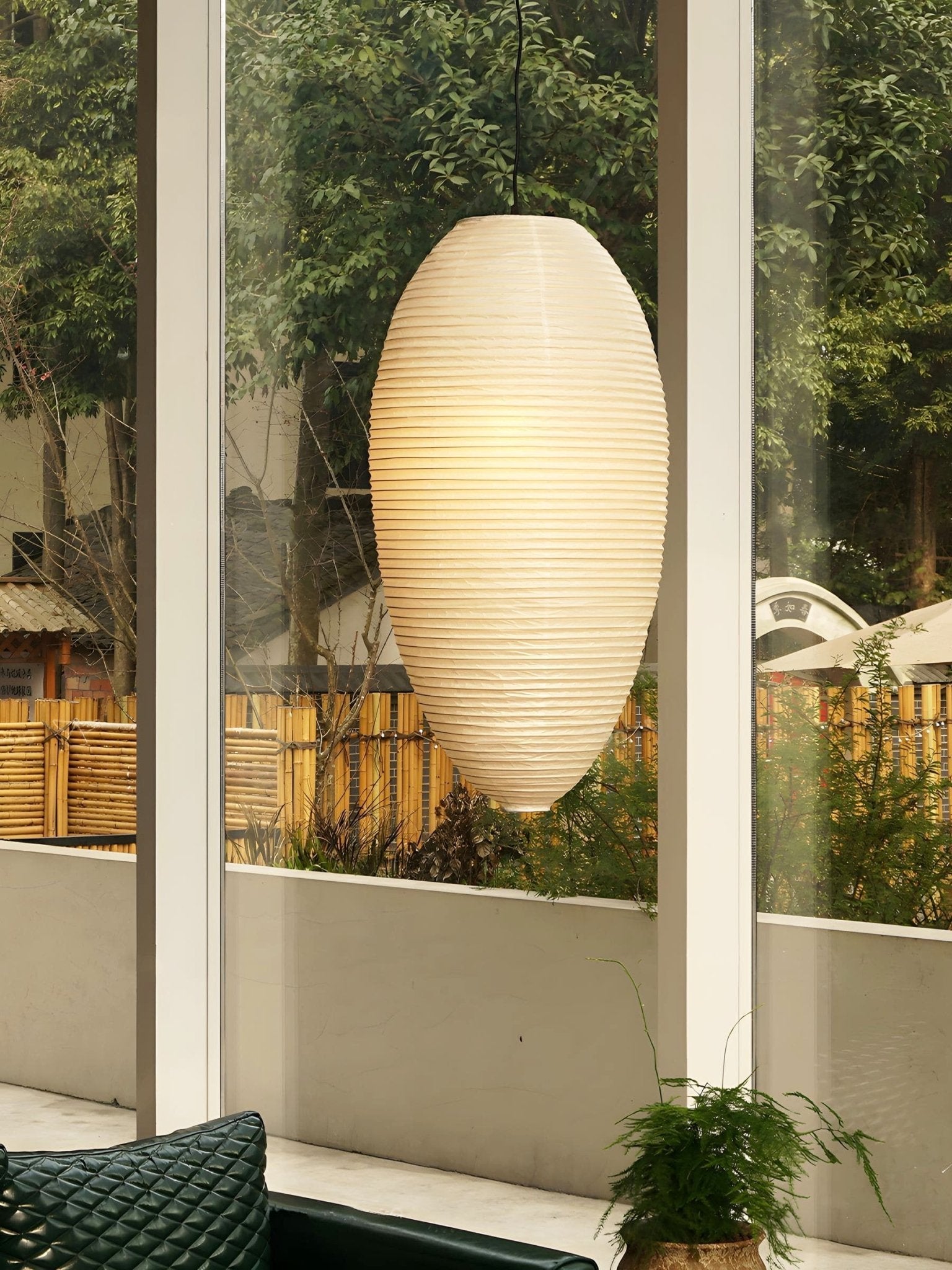 Myraean Modern Minimalist Wabi Chestnut Paper Bamboo Pendant Lamp - Letslighting