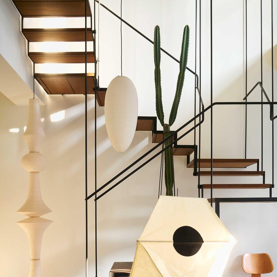 Myraean Modern Minimalist Wabi Chestnut Paper Bamboo Pendant Lamp - Letslighting