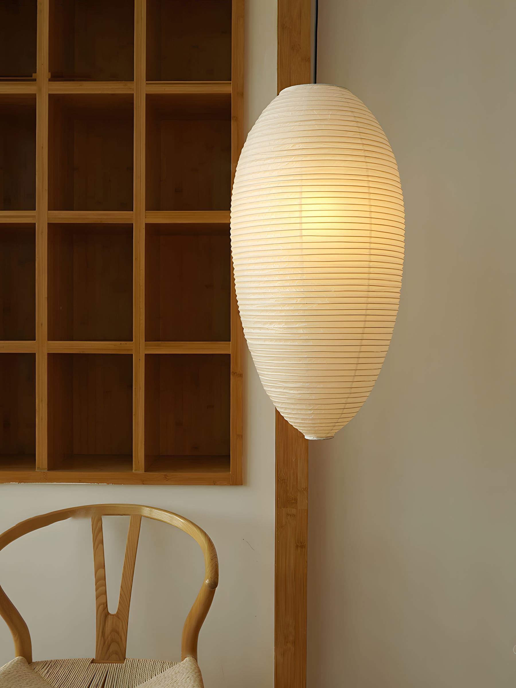 Myraean Modern Minimalist Wabi Chestnut Paper Bamboo Pendant Lamp - Letslighting
