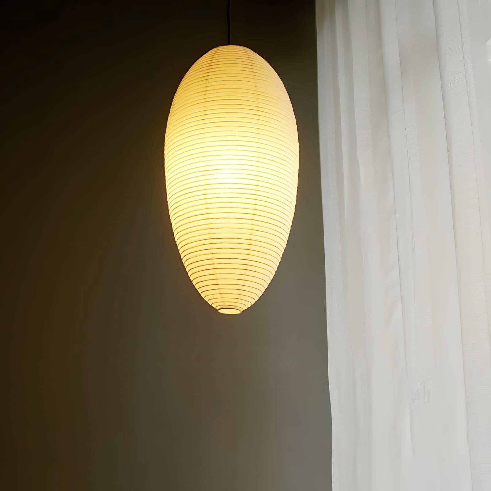 Myraean Modern Minimalist Wabi Chestnut Paper Bamboo Pendant Lamp - Letslighting