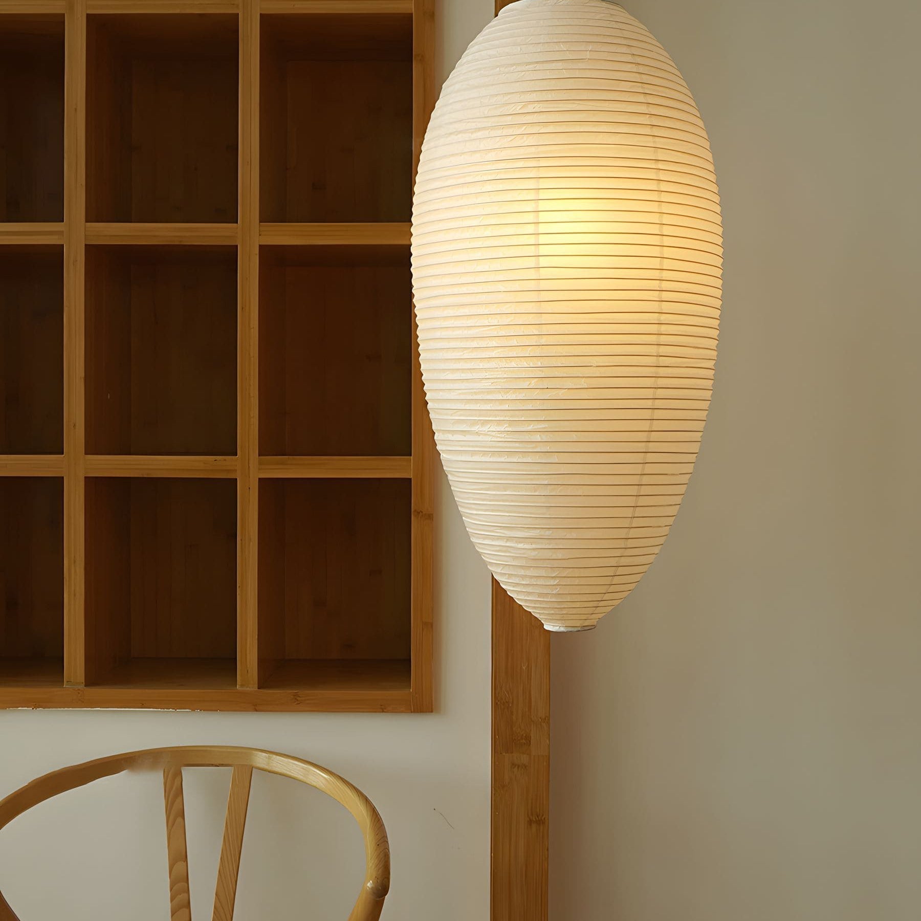 Myraean Modern Minimalist Wabi Chestnut Paper Bamboo Pendant Lamp - Letslighting