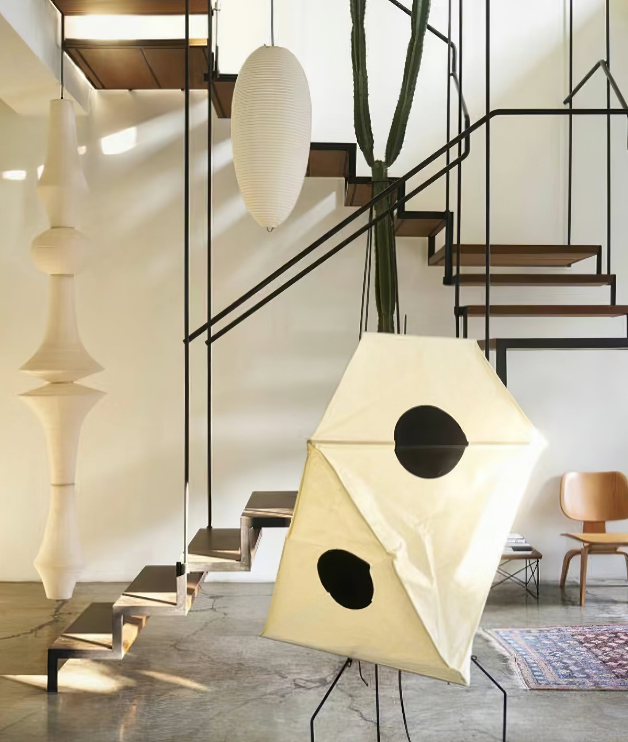 Lustra Pendant Light Washi Paper E for Living Room - Letslighting