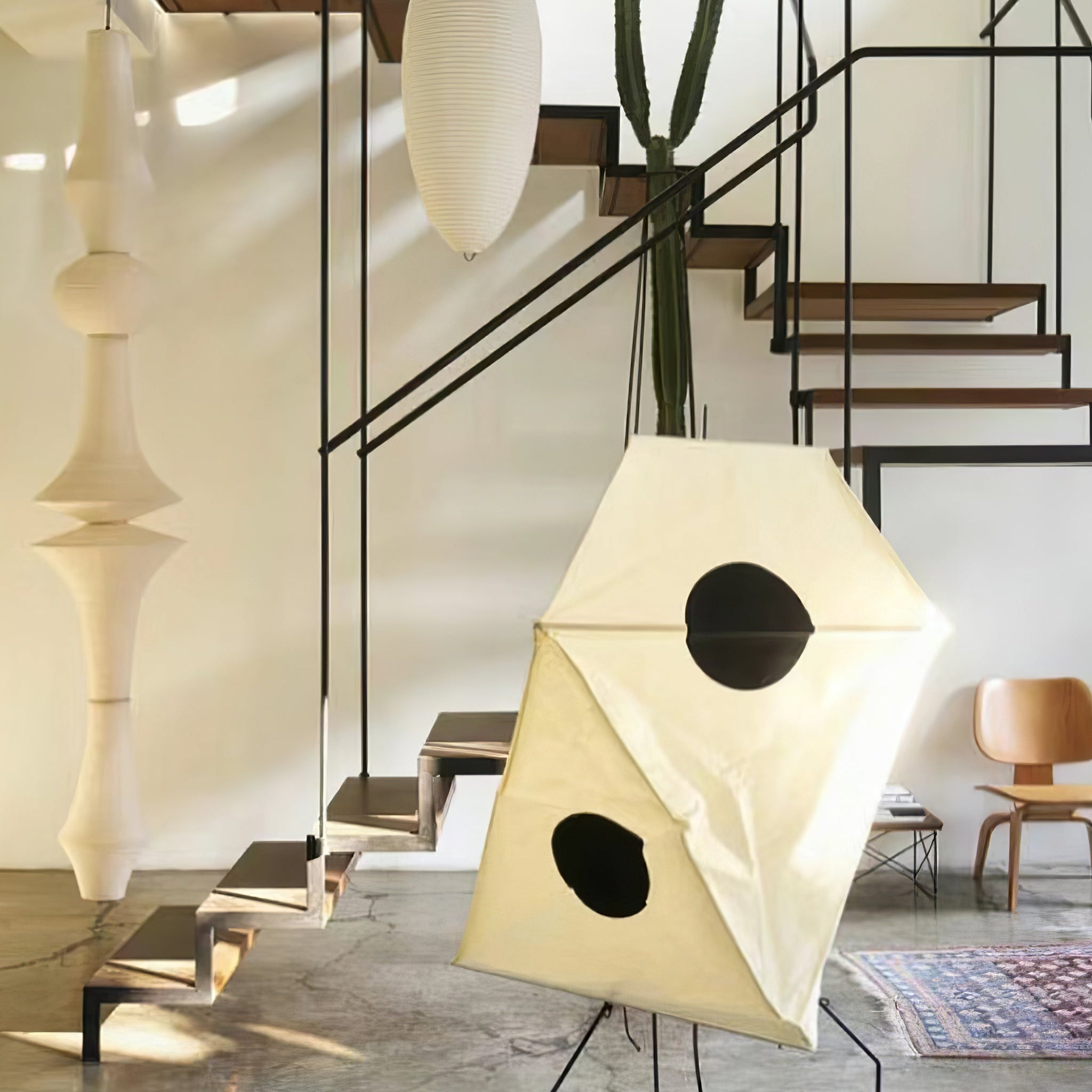 Lustra Pendant Light Washi Paper E for Living Room - Letslighting