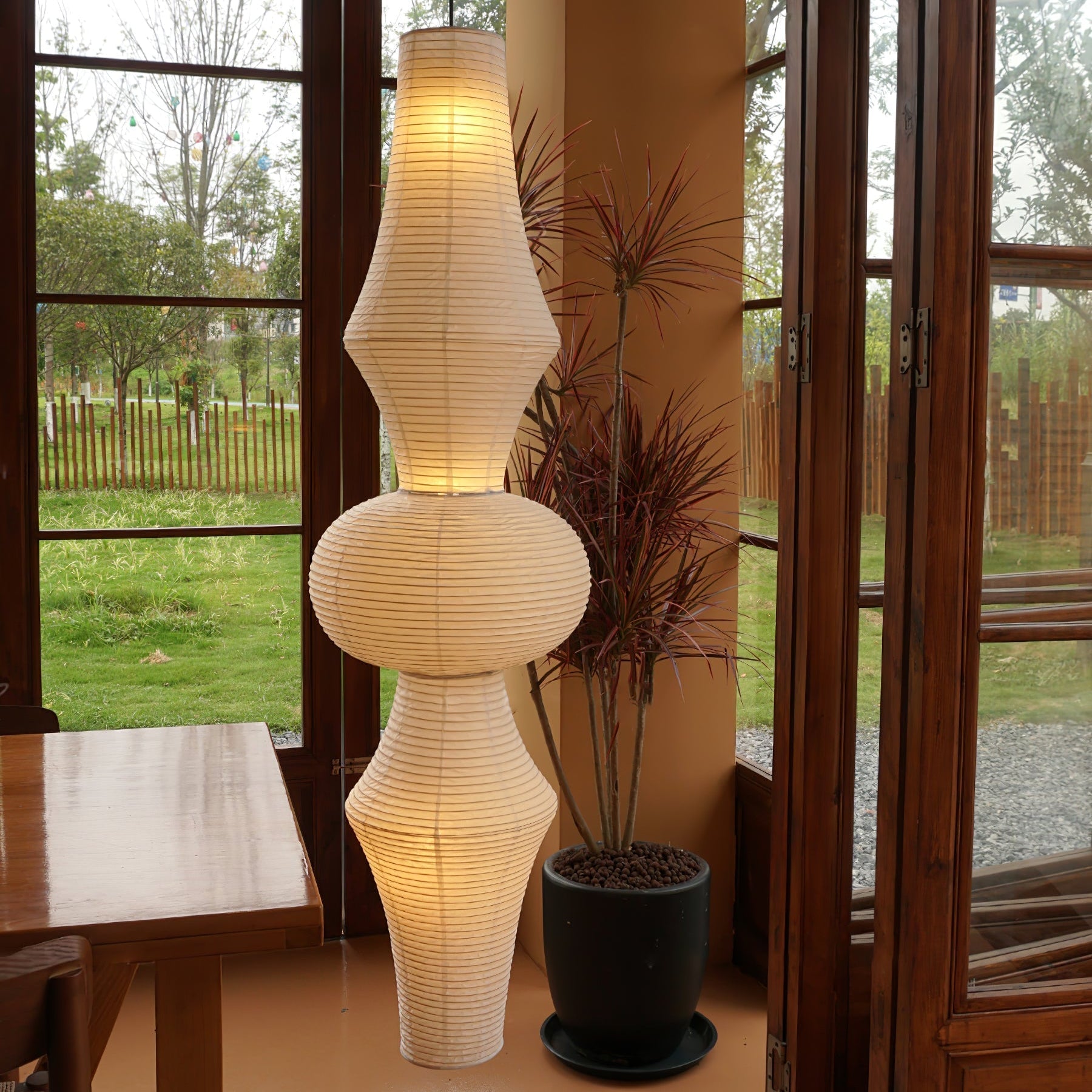 Lustra Pendant Light Washi Paper E for Living Room - Letslighting