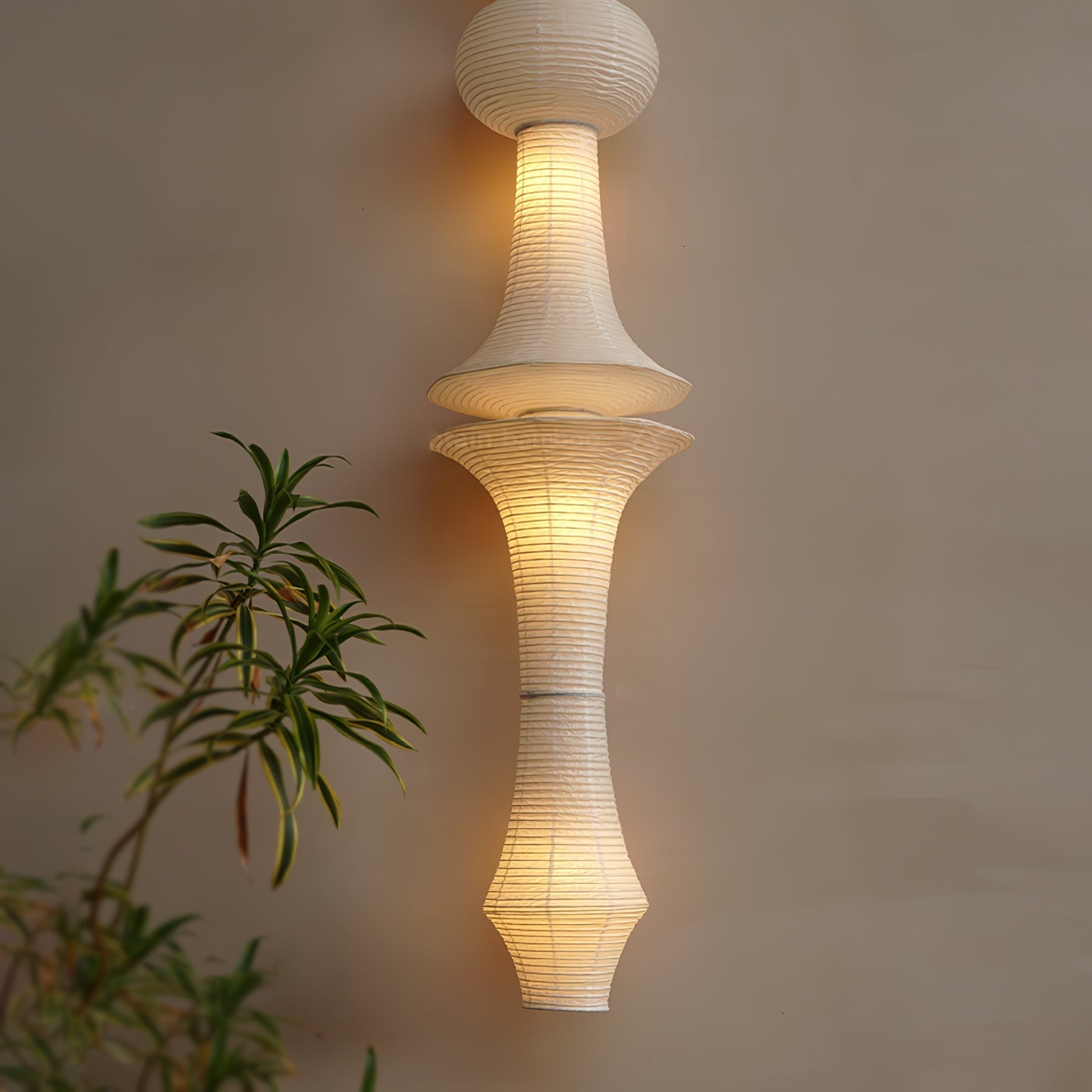 Lustra Pendant Light Washi Paper E for Living Room - Letslighting
