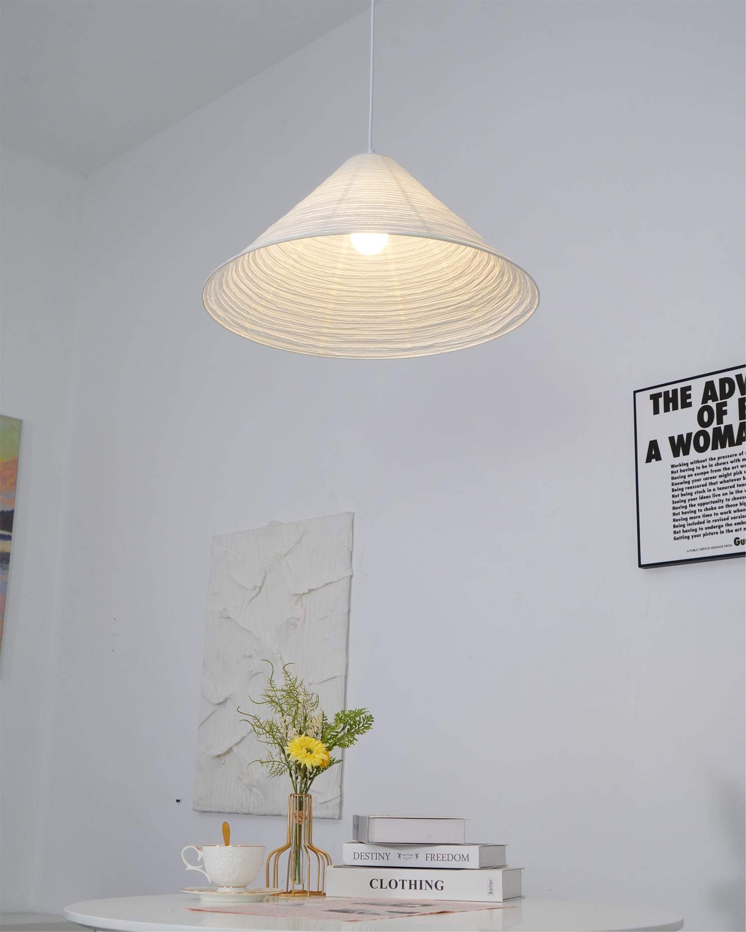 Conic Paper Pyramid Pendant Lamp - Letslighting