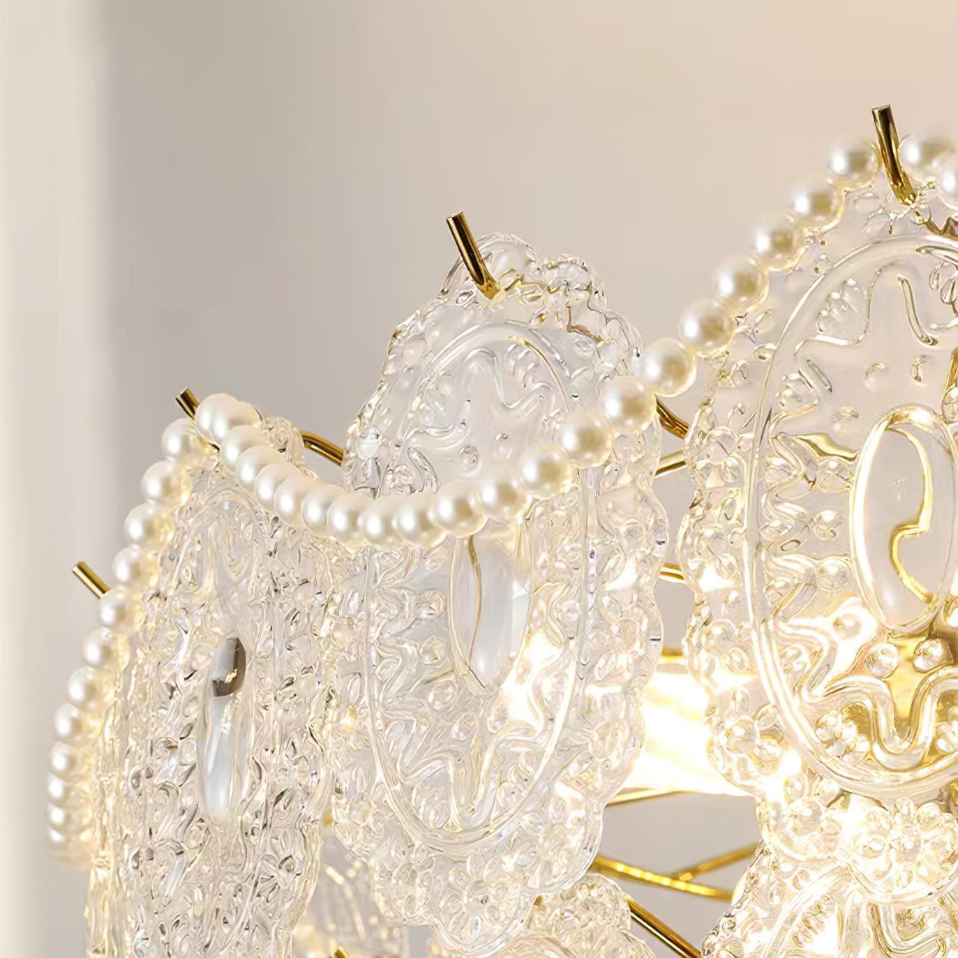 Lustra Chandelier Wave Pearl Gold Modern - Letslighting