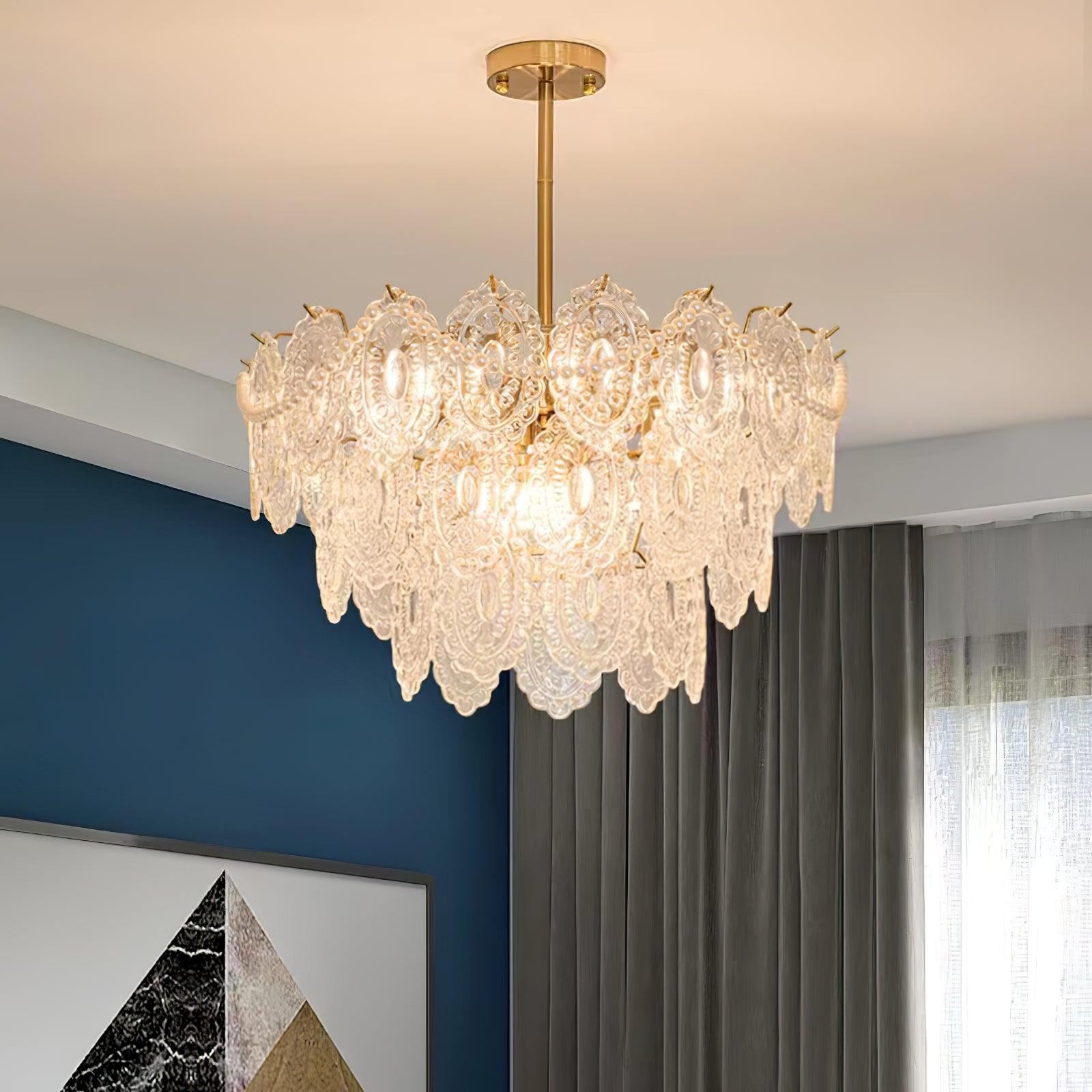 Lustra Chandelier Wave Pearl Gold Modern - Letslighting