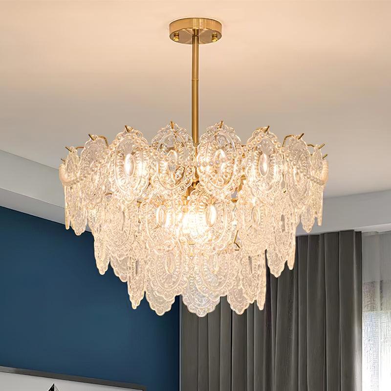 Lustra Chandelier Wave Pearl Gold Modern - Letslighting