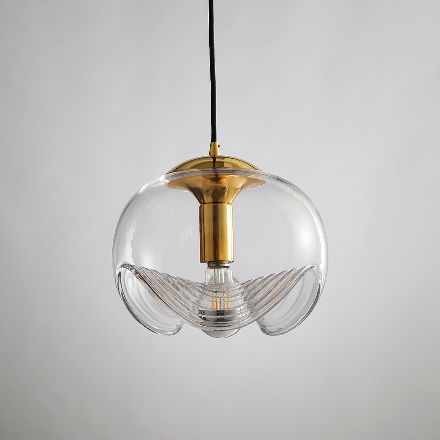 Valentina Modern Wave Metal Glass Pendant Light Bedroom - Letslighting